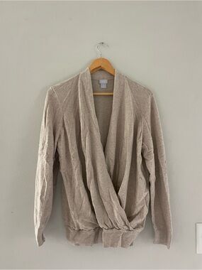 Zenergy by Chicos Cream/Tan Scoop Neck Sweater
